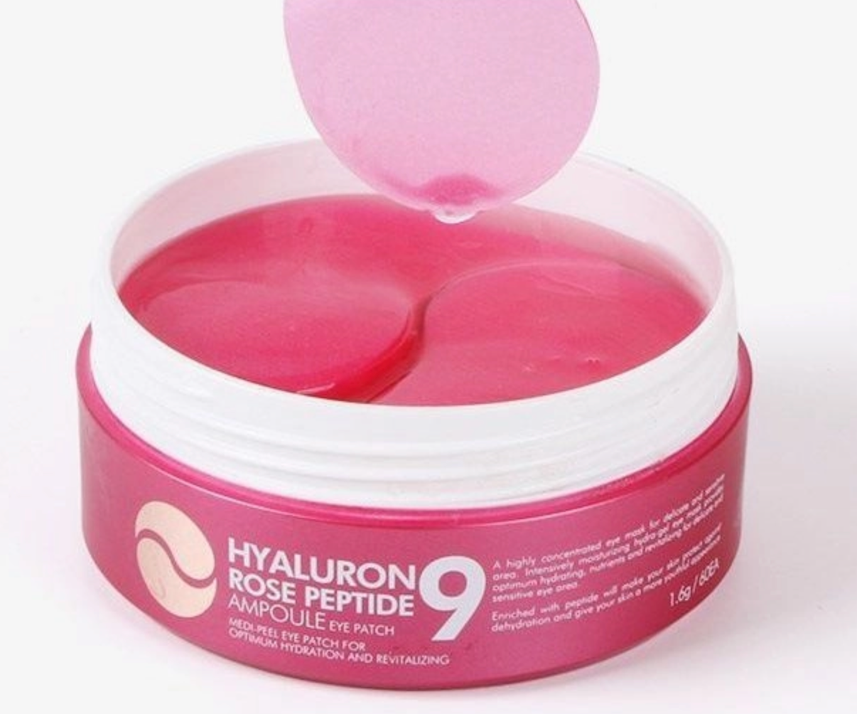 Patchs hydrogel aux peptides et à la rose bulgare Hyaluron Rose Peptide 9 Ampoule Eye Patch